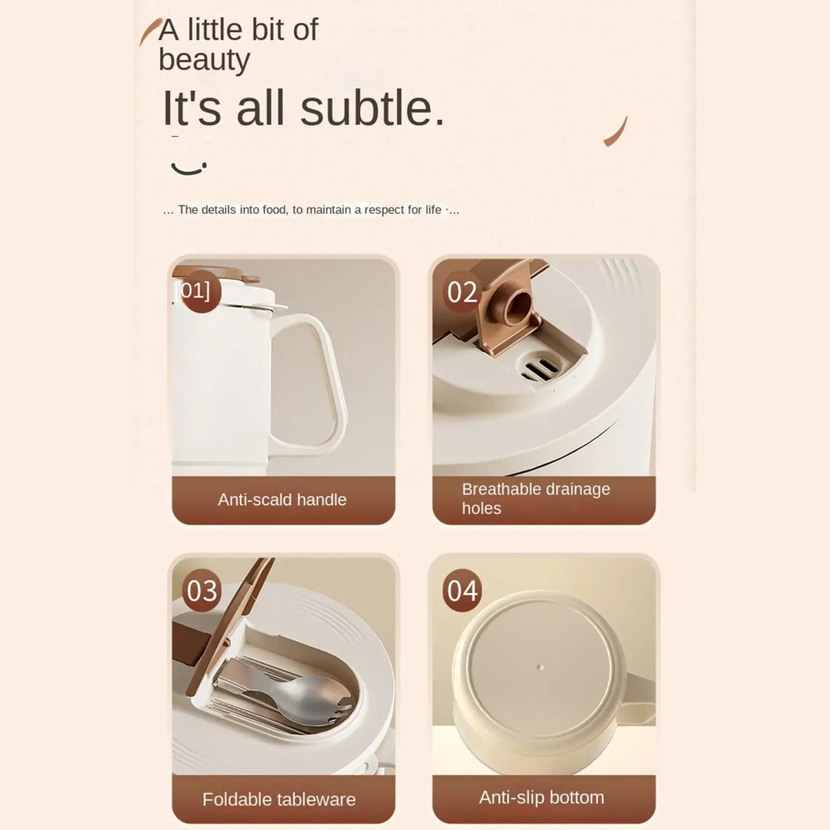 Double-Layer Stainless Steel Lunch Bowl 1650ml with Lid Stainless Steel Lunch Bowl PLUSH