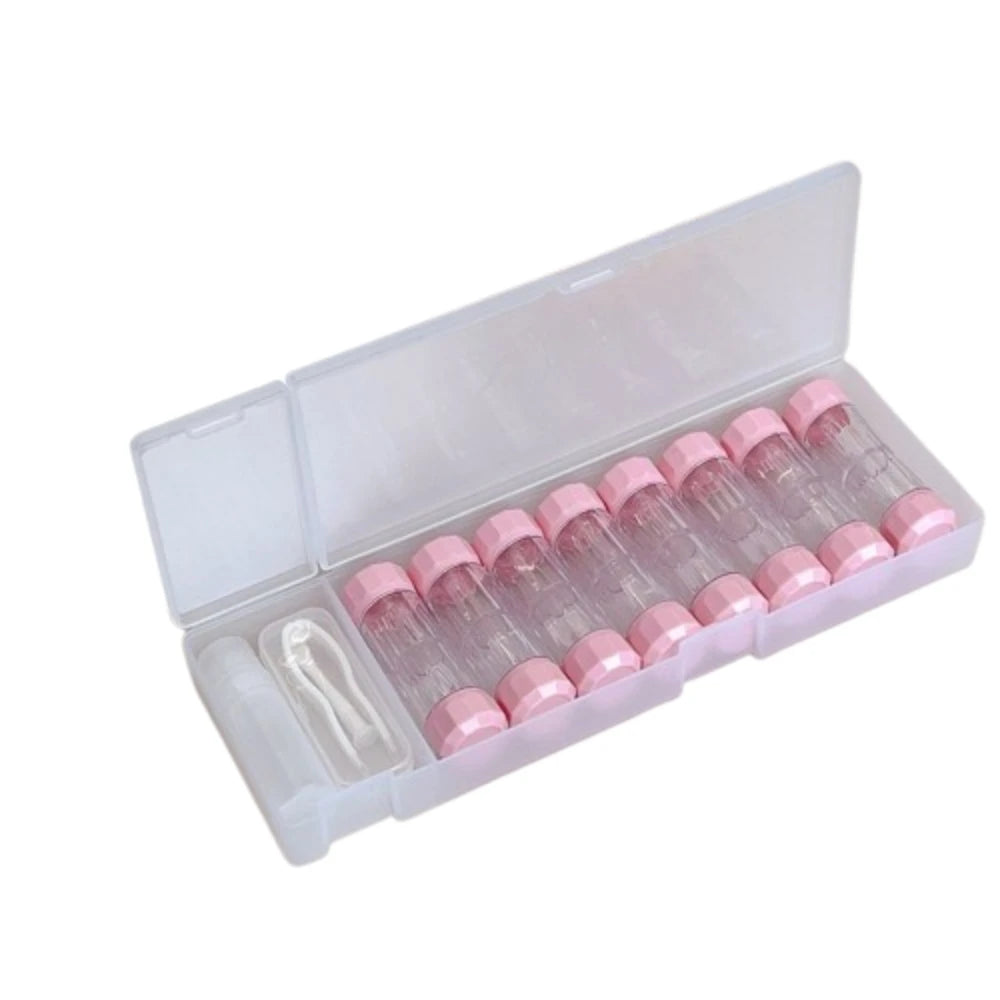 8 Pairs Contact Lens Case Set – 7 Colors, RGP Storage Contact Lens Case PLUSH Pink