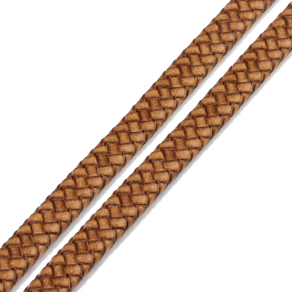 Braided Flat Leather Cord 10/12mm | DIY Jewelry Making – 1m Roll Leather Jewelry Cord PLUSH