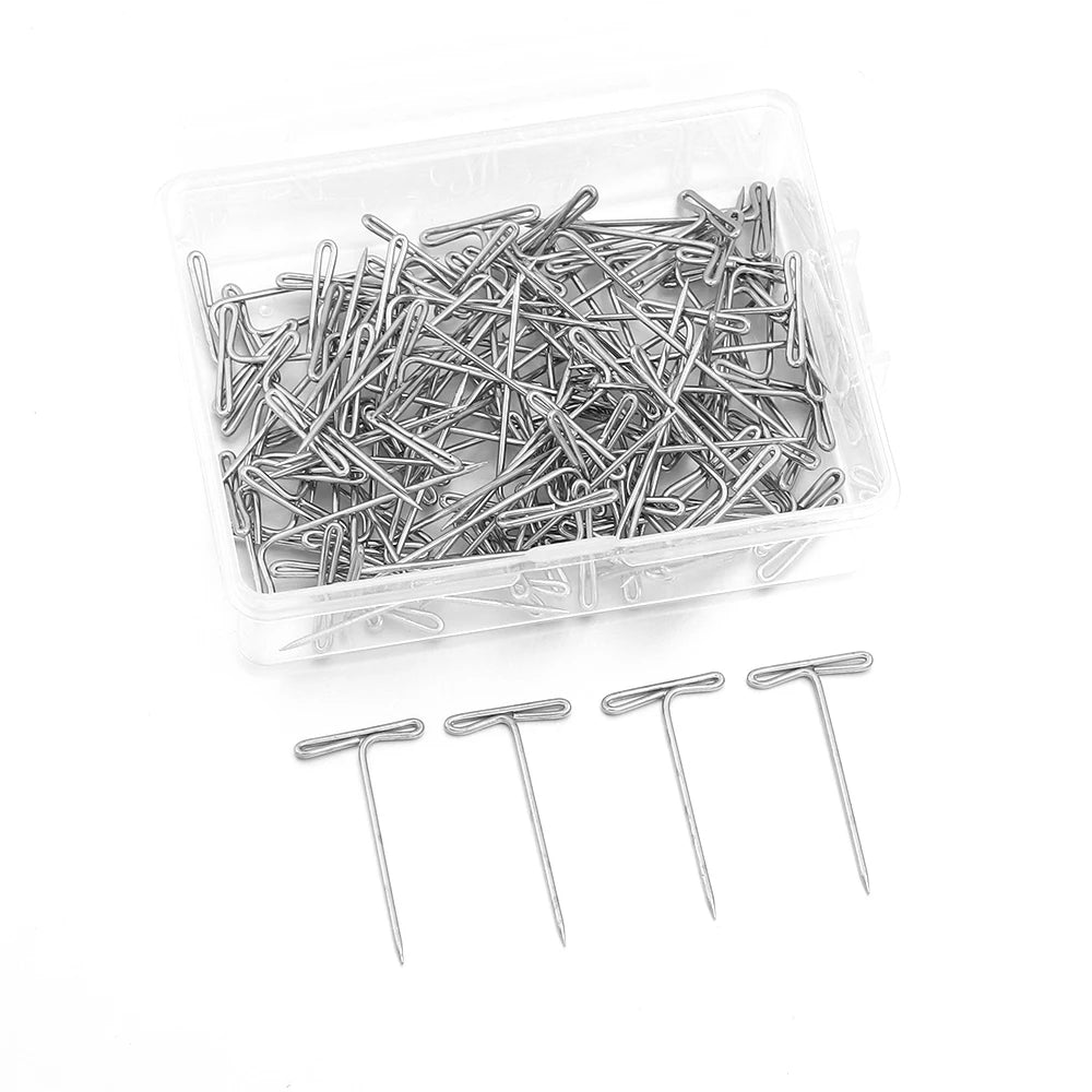 100pcs Stainless Steel T-Pins for Wig Making – 4 Sizes Wig Making Pins PLUSH 27mm