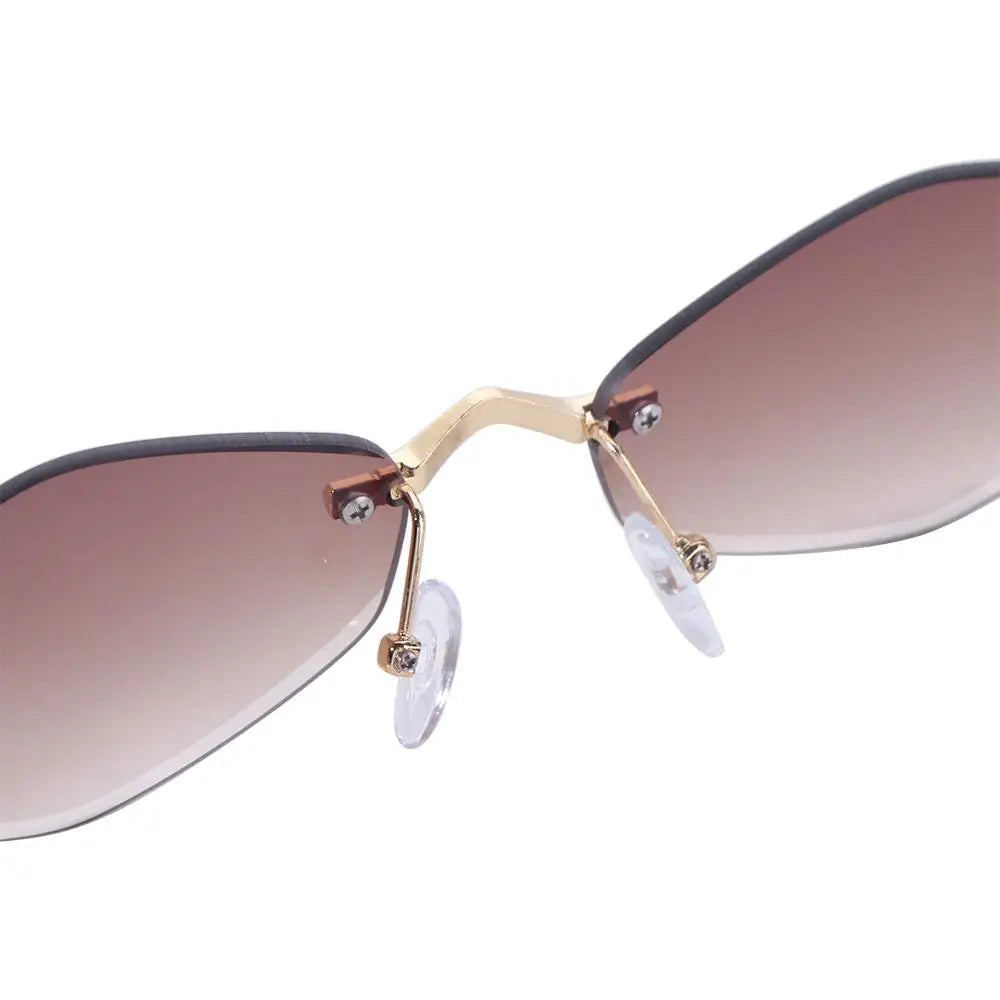 UV400 Frameless Rhombus Sunglasses – Women's Gradient Sport Sport Sunglasses PLUSH
