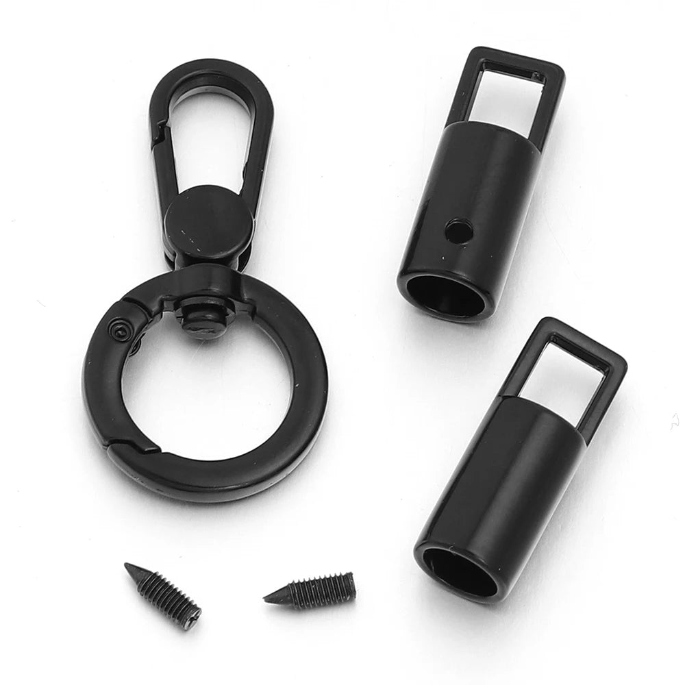 Zinc Alloy Spring Ring Snap Hook – DIY Lanyard Keychain Connector Jewelry Finding PLUSH black
