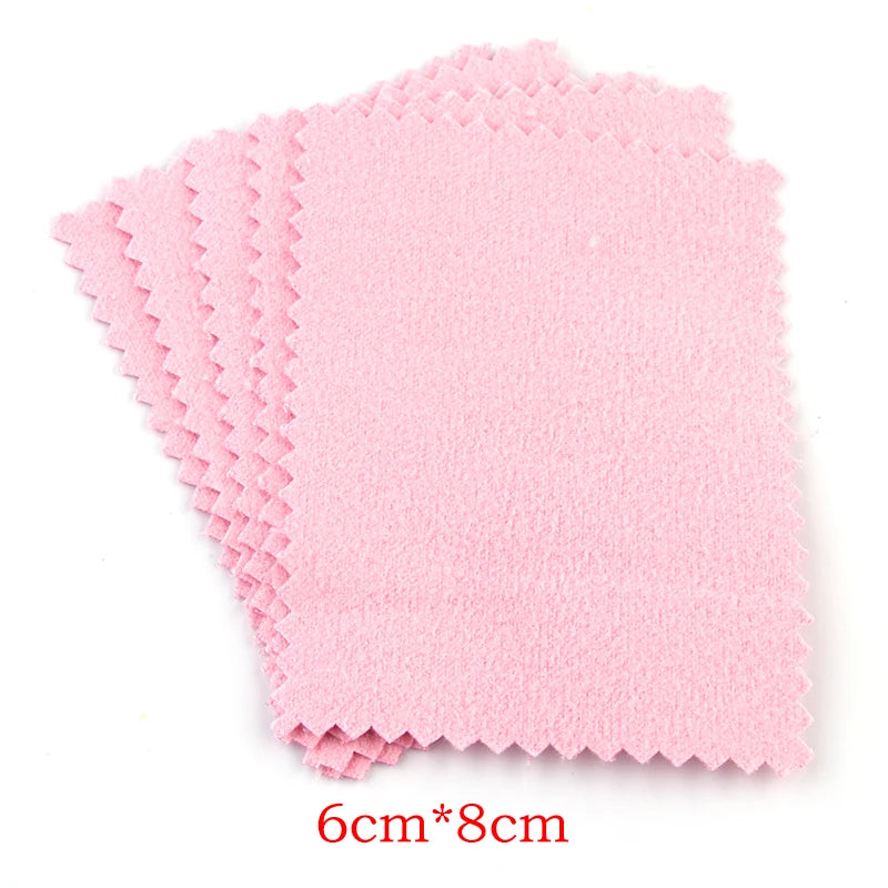 50pcs Silver Polishing Cloths – Jewelry & Glasses Cleaner Jewelry Polishing Cloth PLUSH Pink-6x8cm