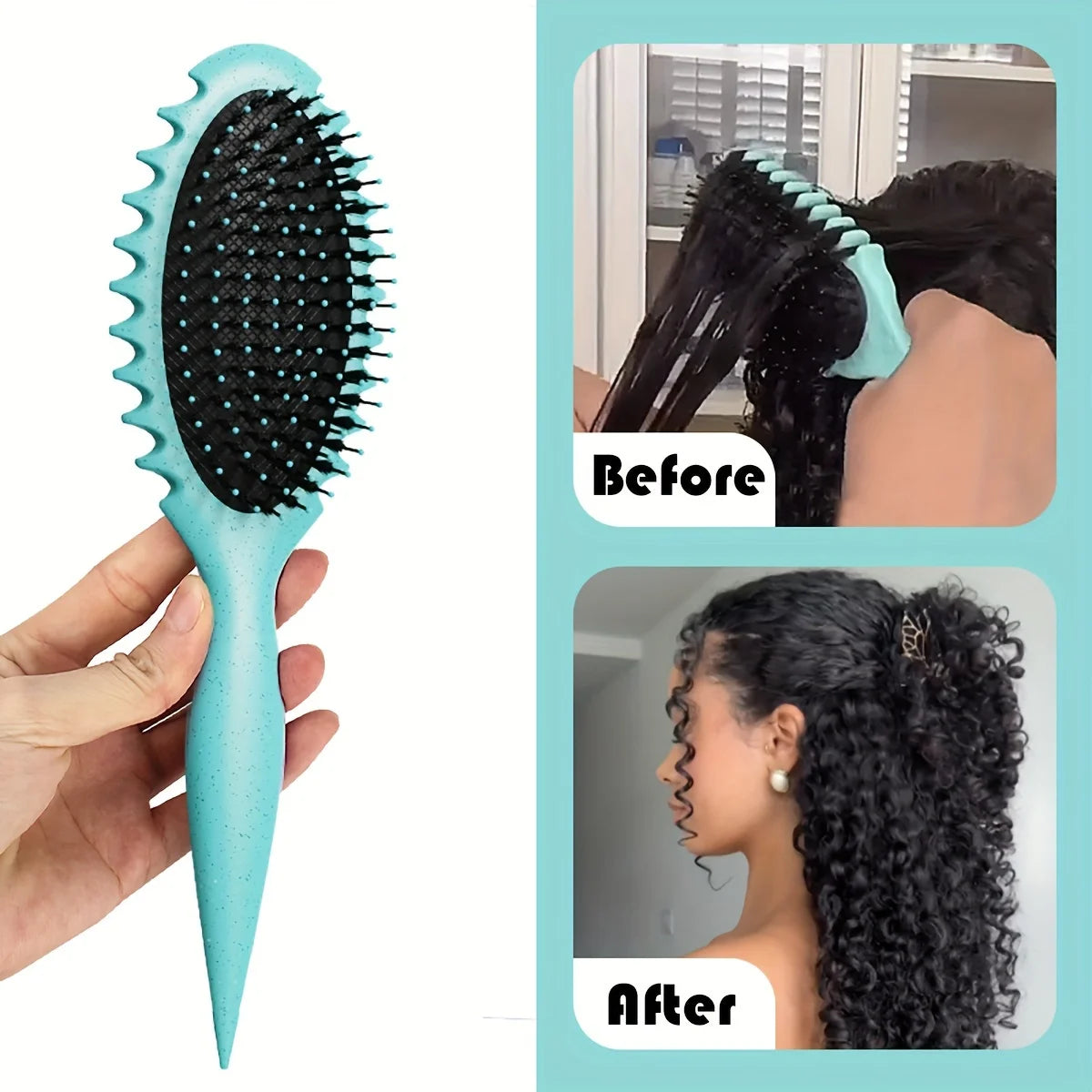 Candy Curl Defining Comb – Soft Bristle Wet Hair Brush Curl Defining Comb PLUSH