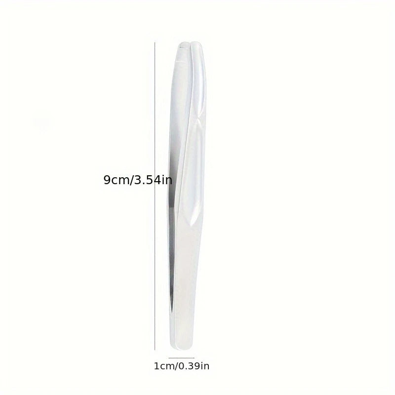 Ouriner Round Tip Tweezers for Brows & Beard with Case Eyebrow Tweezers PLUSH