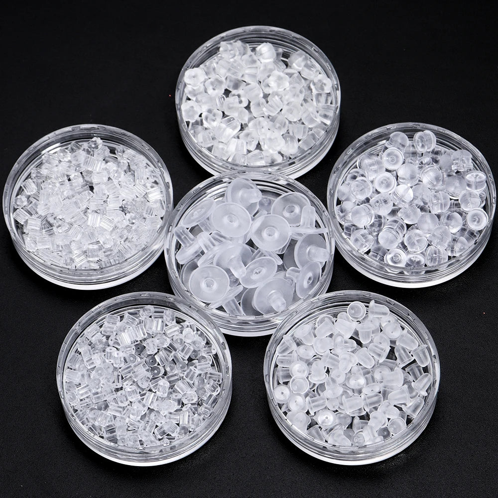 200-500pcs Silicone Earring Backs Stoppers – DIY Jewelry Making Earring Jewelry Findings PLUSH