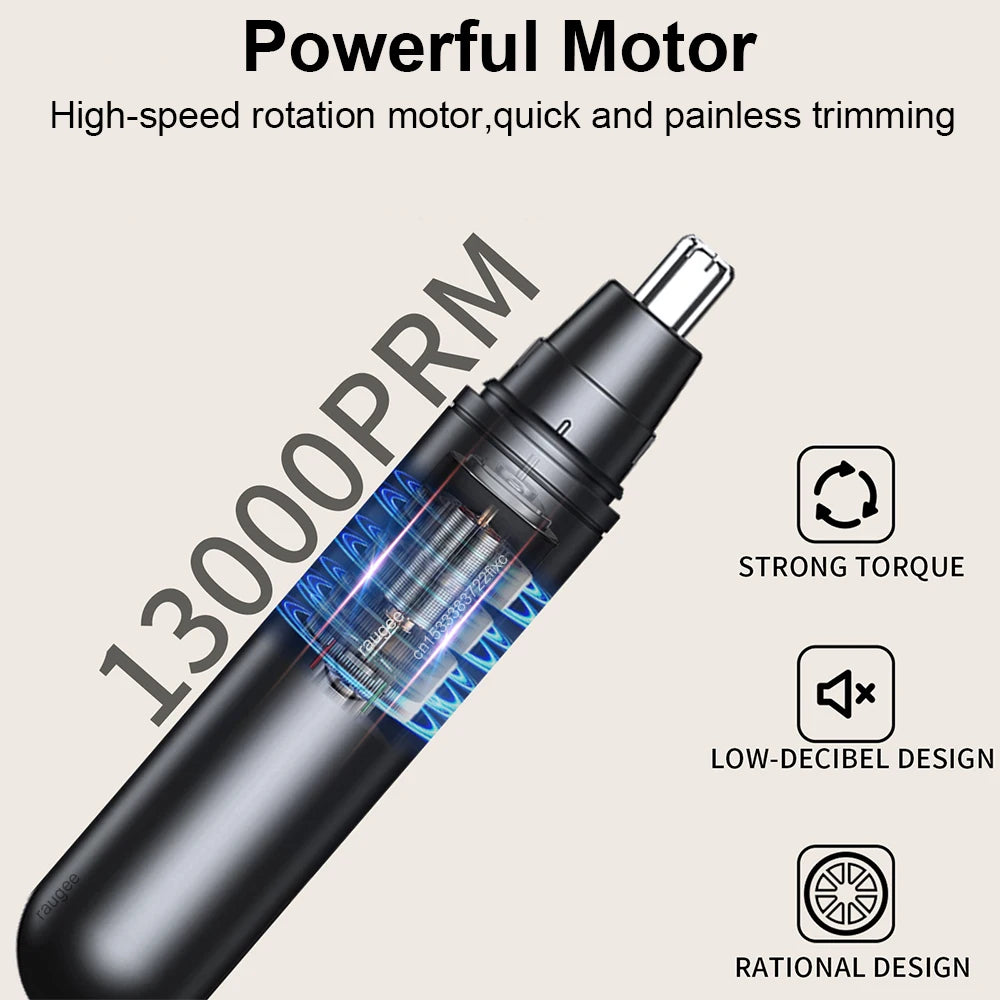 Raugee Electric Nose & Ear Hair Trimmer – Portable Clipper Nose Hair Trimmer PLUSH