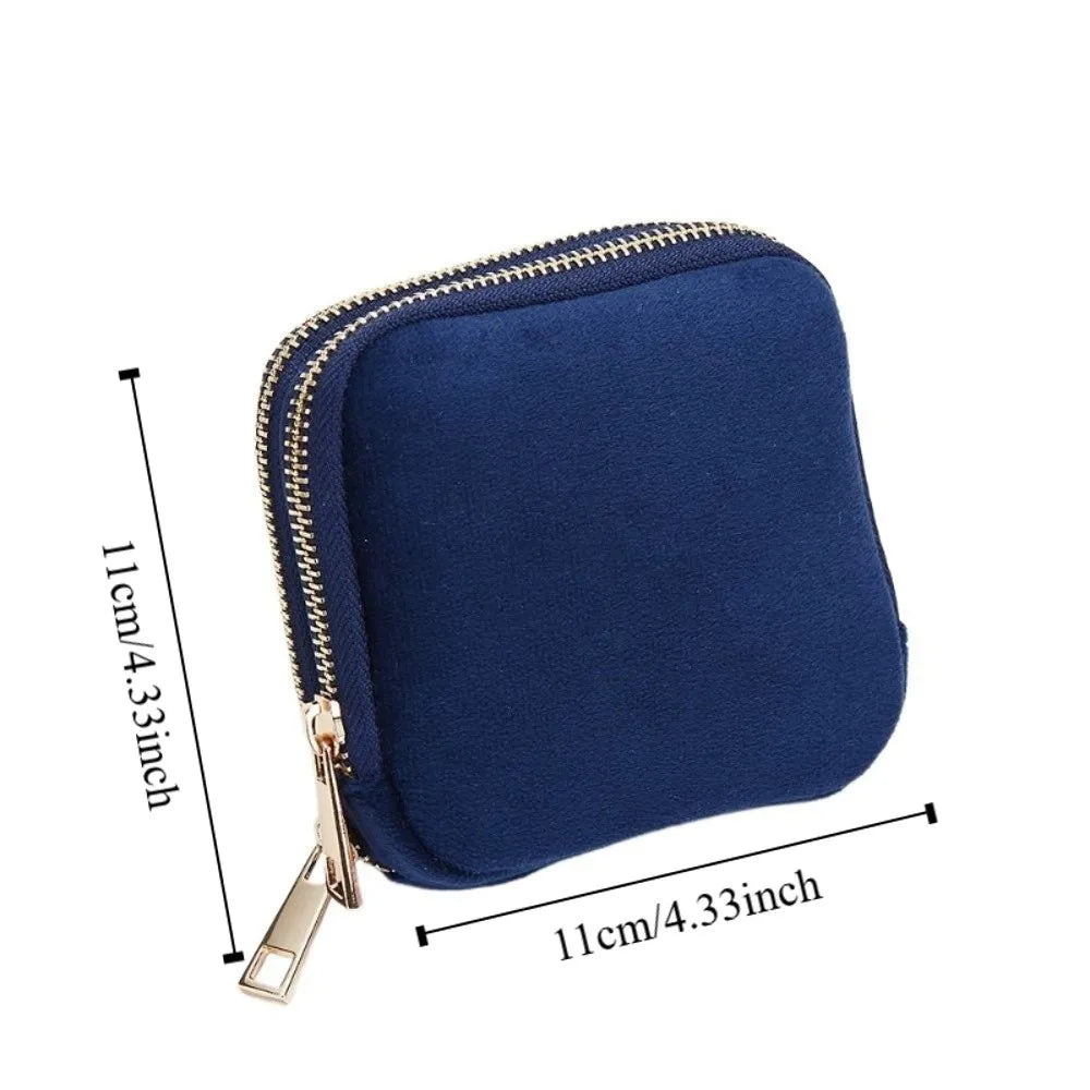 Blue Velvet Double-Layer Jewelry Storage Bag | Large Capacity Jewelry Storage Bag PLUSH