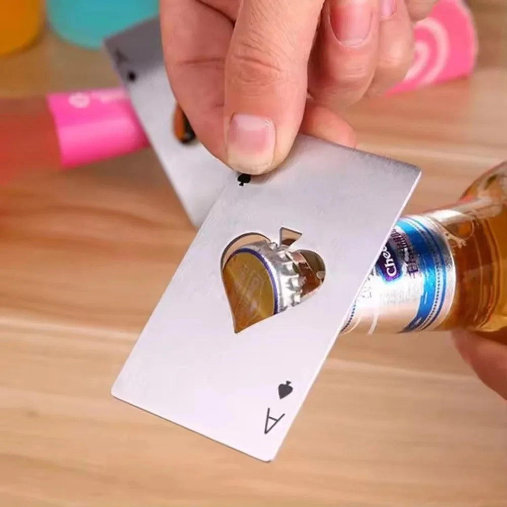 Stainless Steel Credit Card Bottle Opener – Spades Design Bottle Opener PLUSH