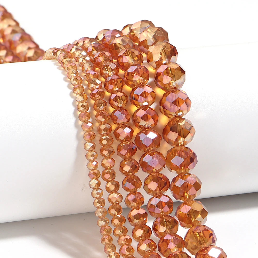 Faceted Rondelle Crystal Glass Spacer Beads | DIY Jewelry Crystal Glass Beads PLUSH