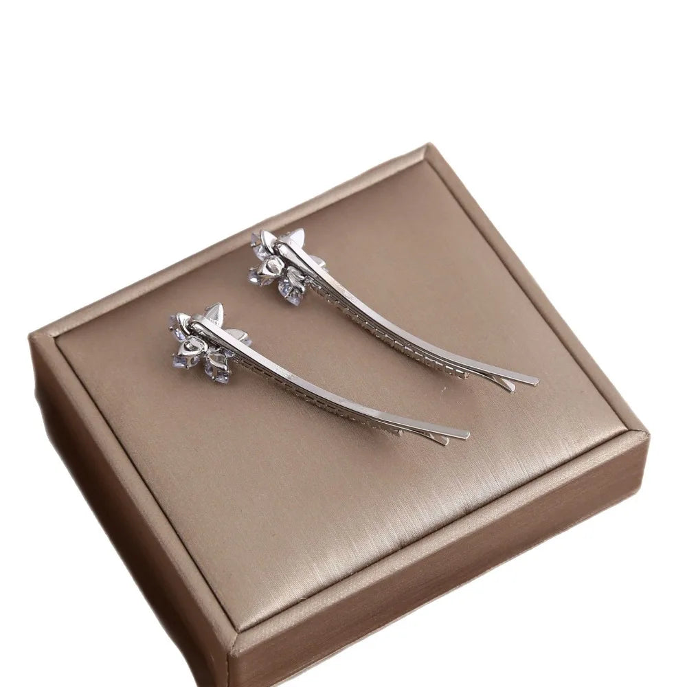 Floral Rhinestone Metal Hair Clips for Women – 2pcs Set Hair Clips PLUSH
