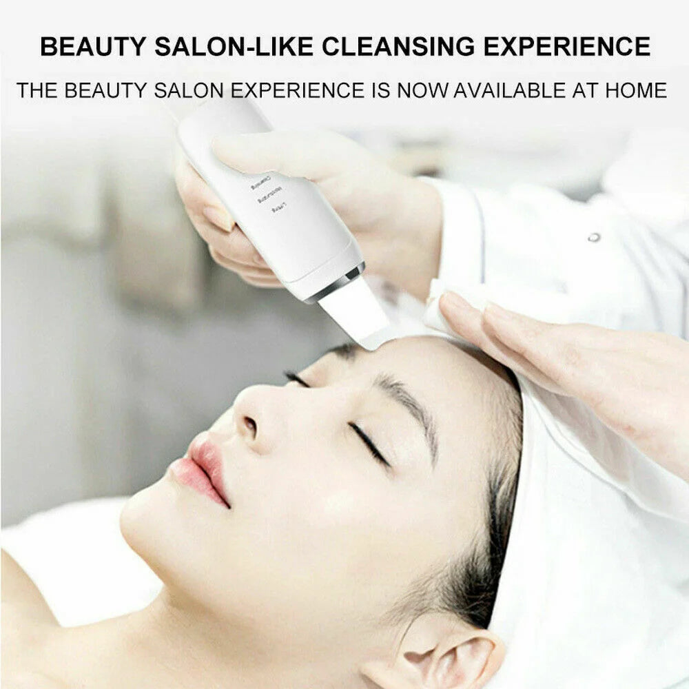 Ultrasonic Skin Scrubber Face Spatula – Blackhead Remover Facial Cleansing Device PLUSH
