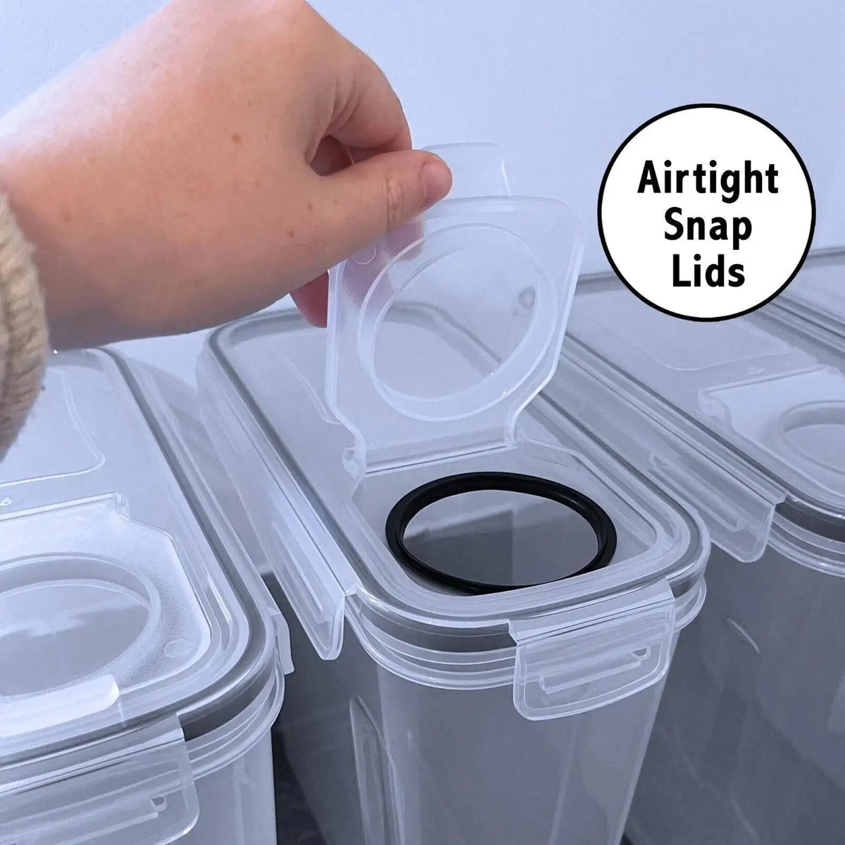 4L Airtight Food Storage Container – Transparent Grain Keeper Food Storage Container PLUSH