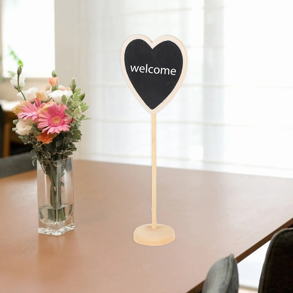 10pcs Heart Mini Chalkboard Signs – Birch Wood Party Decor Mini Chalkboard Signs PLUSH