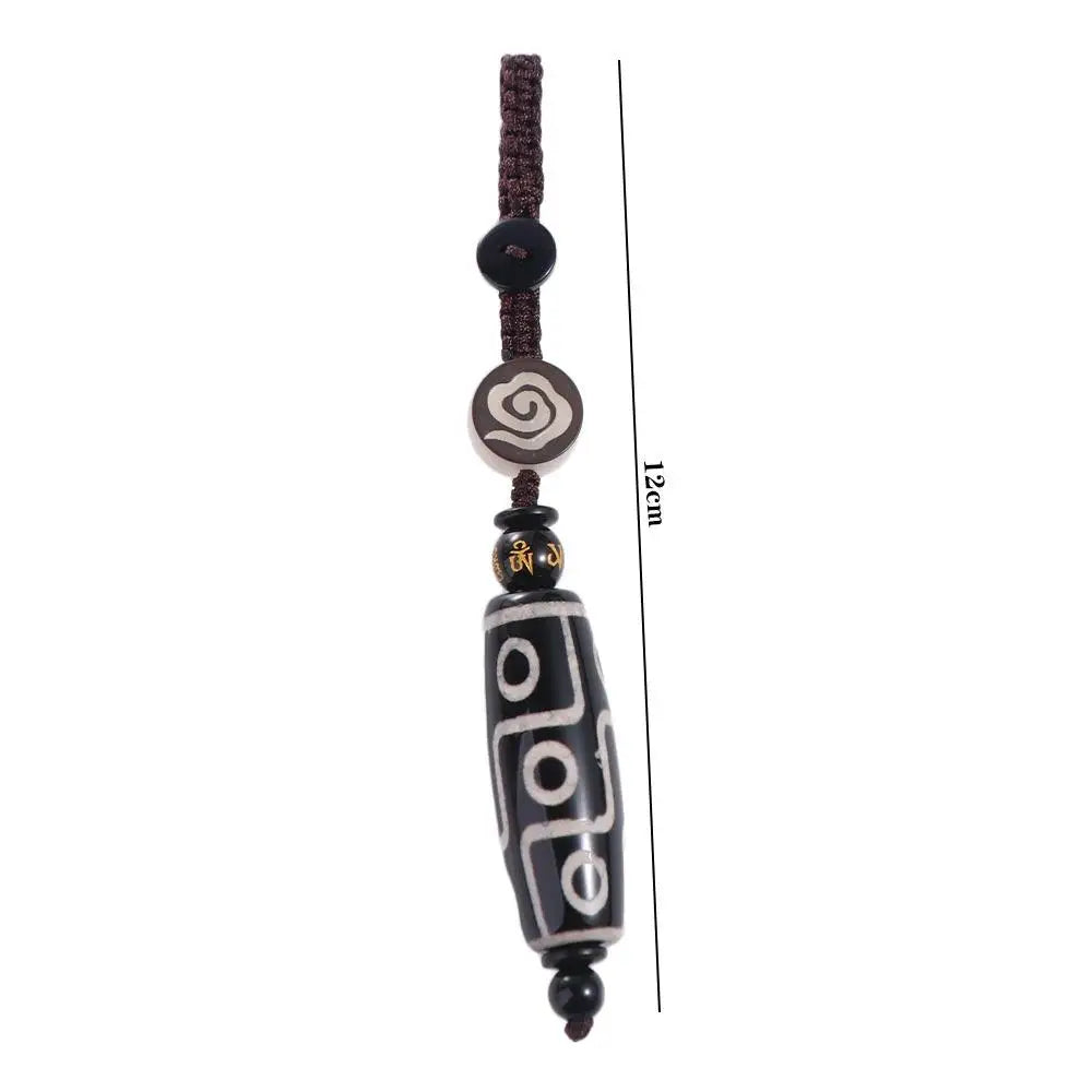 Nine Eye Tibet Dzi Agate Bead Keychain – Eastern Pendant Bead Pendant Keychain PLUSH