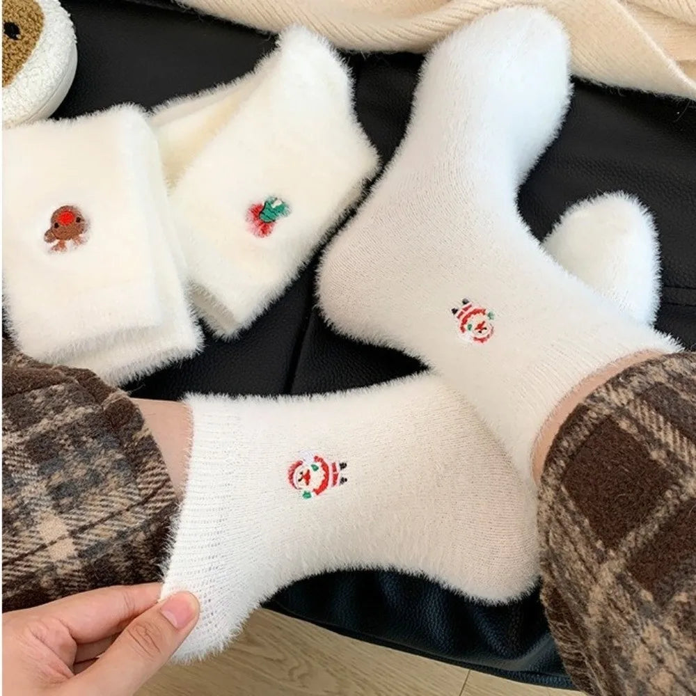 Furry Christmas Plush Socks – Warm Women's Holiday Tube Socks Holiday Plush Socks PLUSH