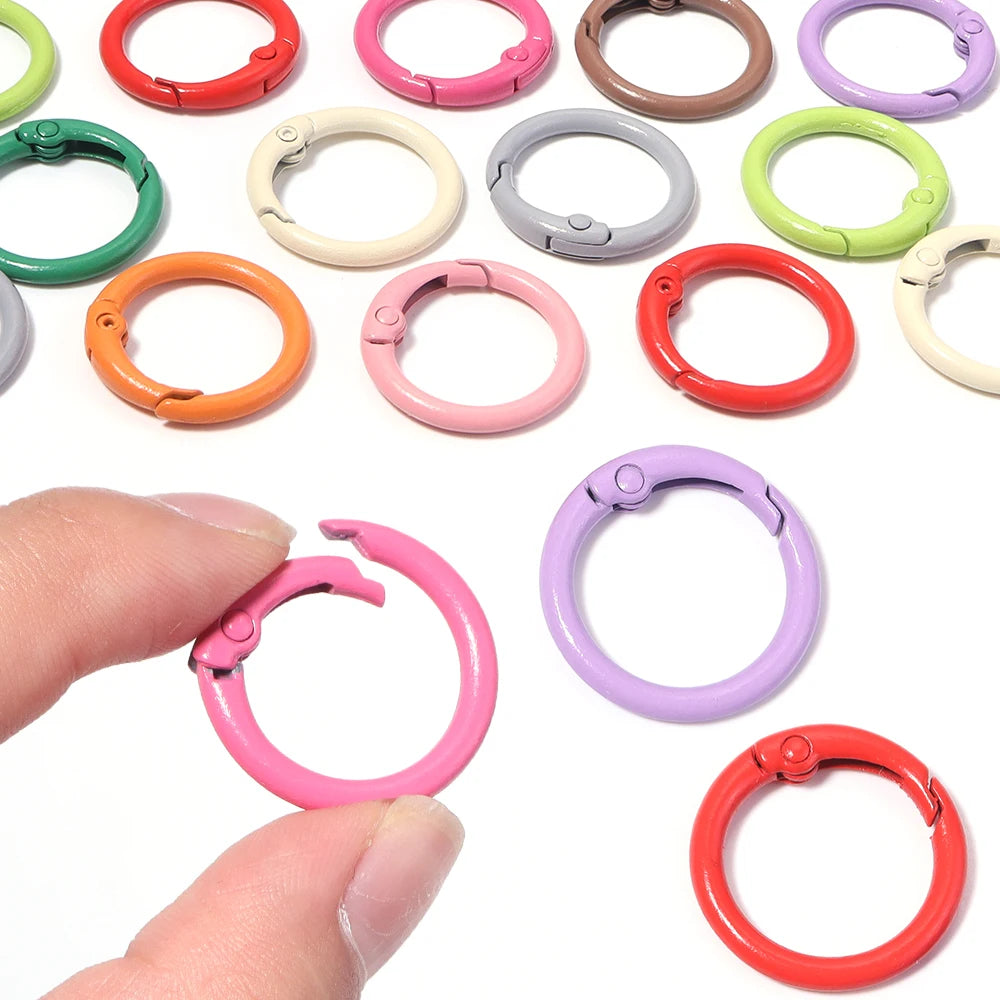 20pcs Color Painted Metal Spring O Rings – DIY Keychain Clasps Jewelry Clasps & Findings PLUSH