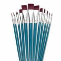 12-Piece Nylon Paint Brush Set – Flat & Round Art Brushes Paint Brush Set PLUSH 12pcs Blue