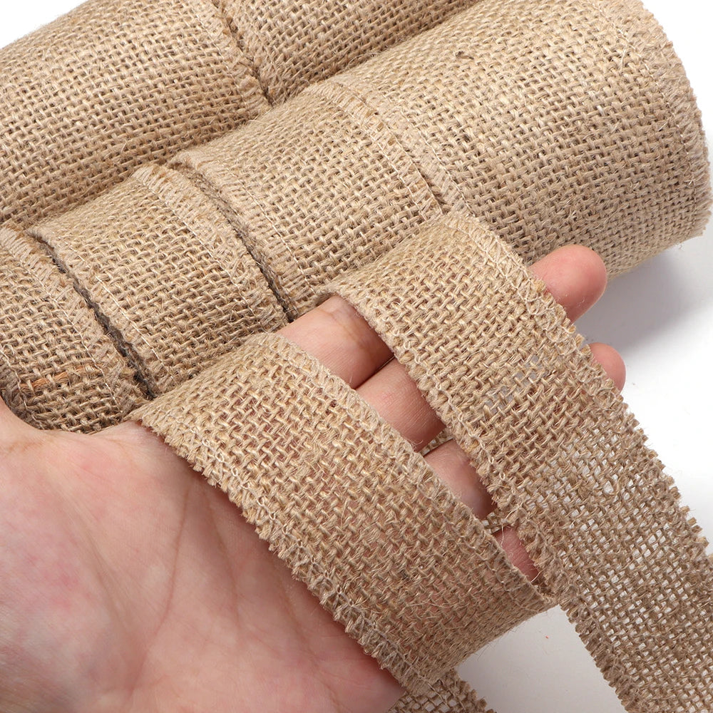 Rustic Jute Burlap Ribbon Natural Linen Webbing – DIY Crafts Craft Ribbon PLUSH