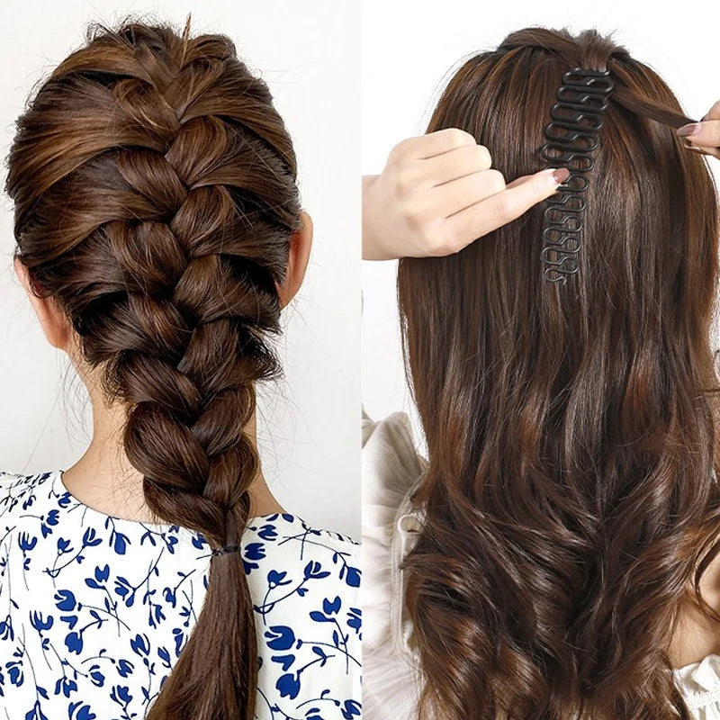 French Braid & Fishbone Braid Styling Tool – DIY Hair Braider Hair Braiding Tool PLUSH