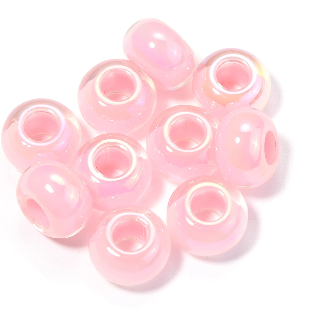 14mm UV Plated Abacus Acrylic Spacer Beads 10pcs – DIY Jewelry Acrylic Spacer Beads PLUSH pink