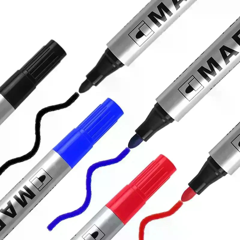 5pcs Permanent Paint Markers 2mm Waterproof Oil-Based Black Pens Permanent Marker Set PLUSH