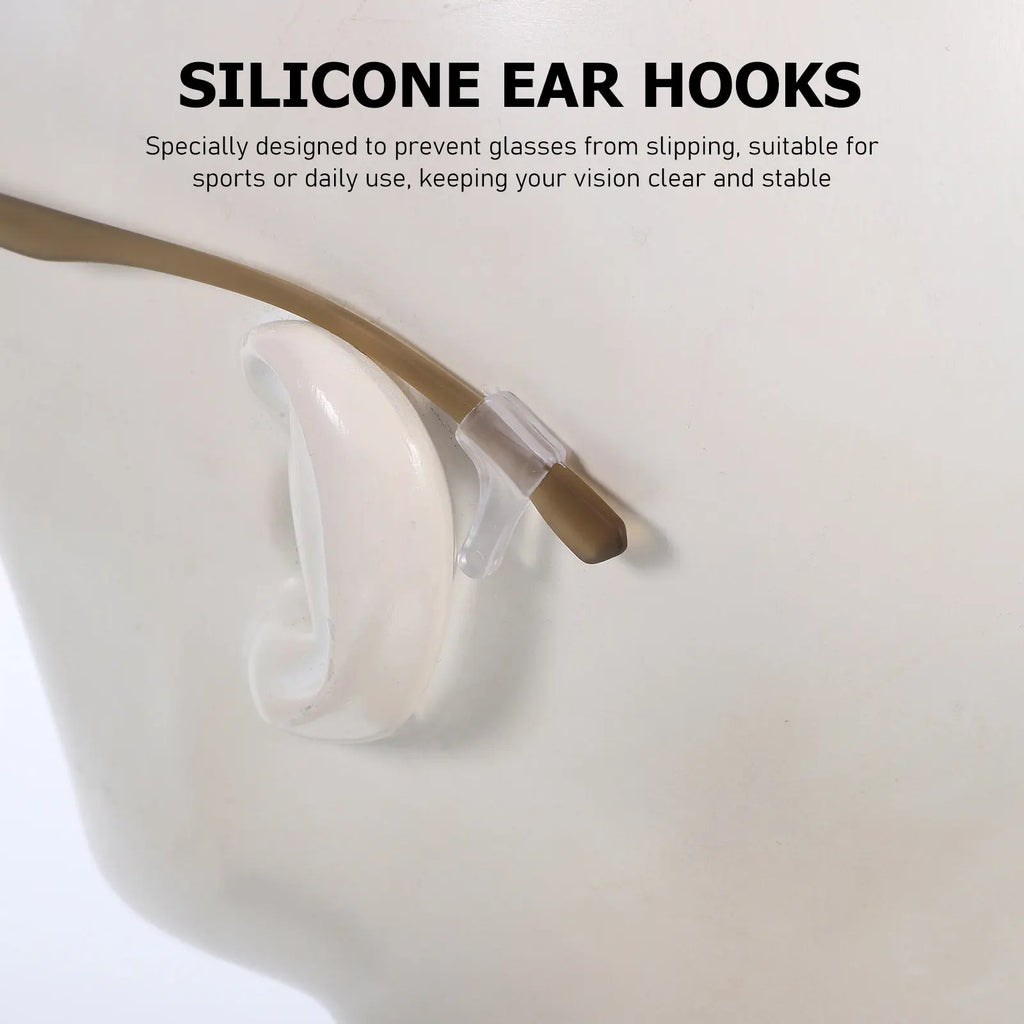 100 Pairs Silicone Eyeglass Ear Hooks – Nonslip Transparent Grips Eyeglass Ear Hooks PLUSH