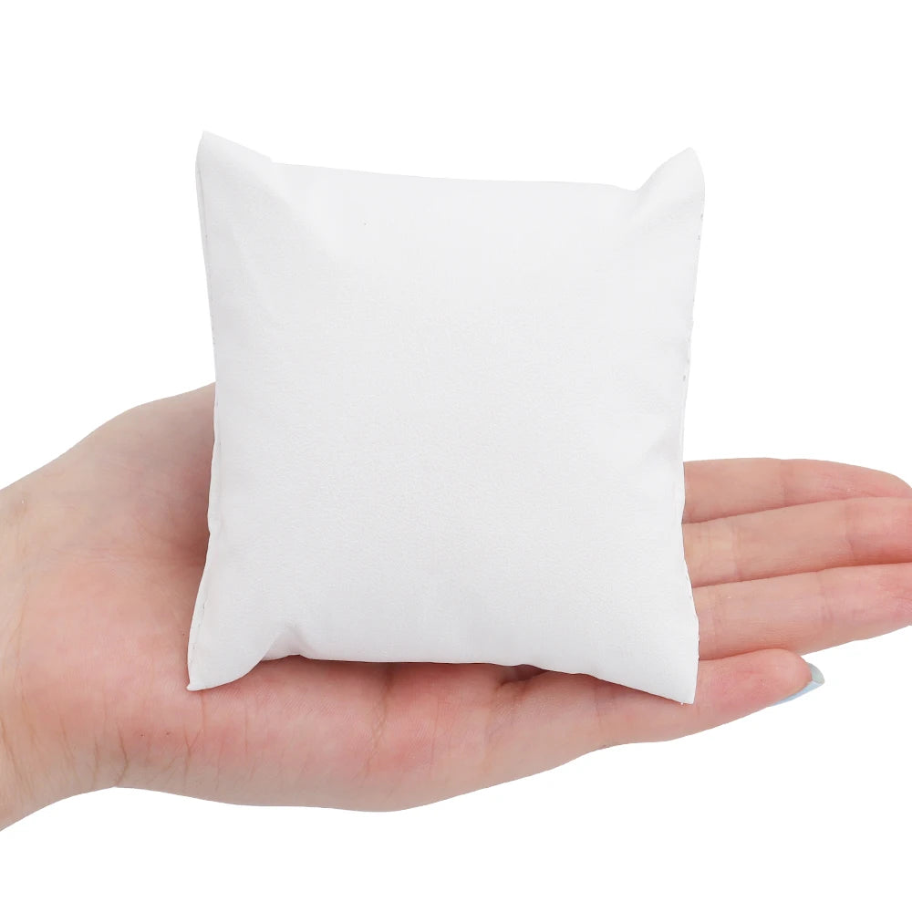 Velvet Jewelry Display Pillow – Bracelet & Bangle Cushion Stand Jewelry Display Stand PLUSH White PU 8.5X8.5cm