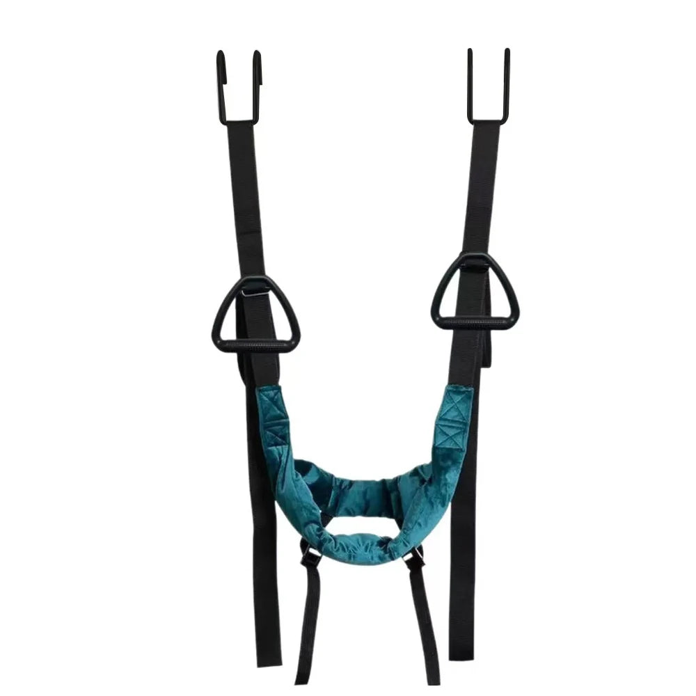 Adjustable Cervical Traction Belt – Neck Stretching Strap Cervical Traction Belt PLUSH Green