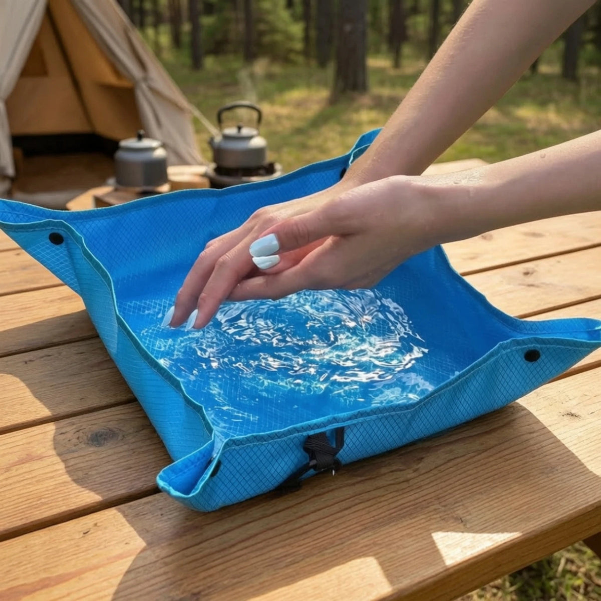 Foldable Camping Seat Pad with Snap-Up Sides & Carabiner Camping Seat Pad PLUSH