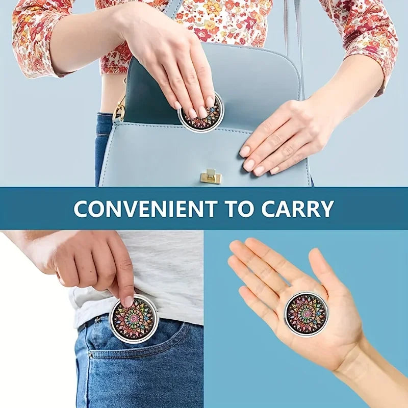 Mini Round Metal Pill Box – Cute Travel Pill Case Organizer Pill Case Organizer PLUSH