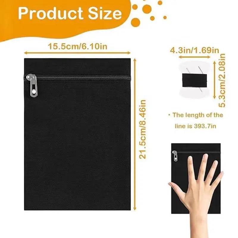 Hidden Sew-In Zipper Pocket for Jackets, Coats & Hoodies DIY Sewing Pocket Accessory PLUSH