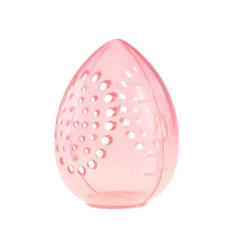 Egg-Shaped Makeup Sponge Storage Box & Blender Drying Stand Makeup Sponge Organizer PLUSH Pink