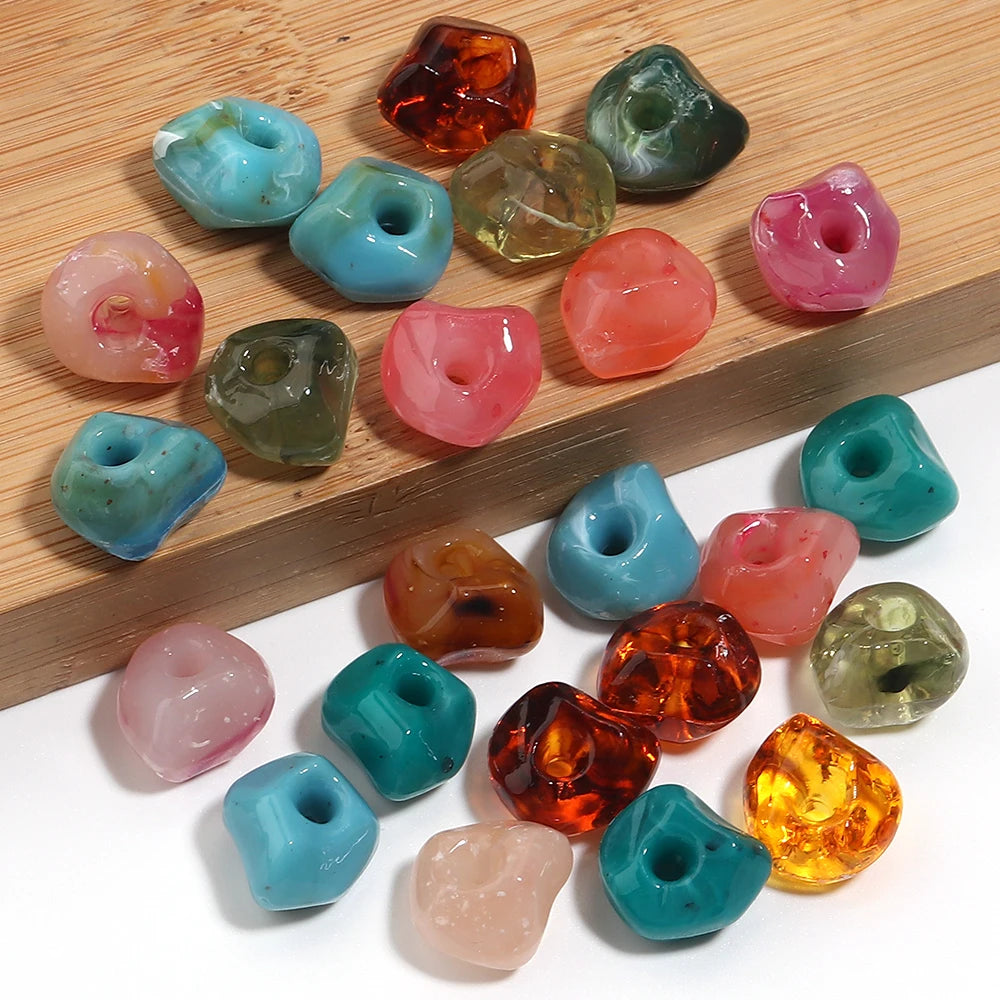 20pcs Irregular Acrylic Jade Spacer Beads 16x15mm – DIY Jewelry Acrylic Spacer Beads PLUSH