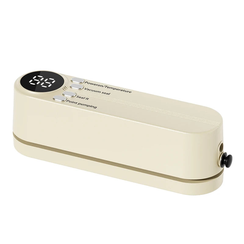 Mini Wireless Rechargeable Vacuum Food Sealer – Portable Vacuum Food Sealer PLUSH Beige