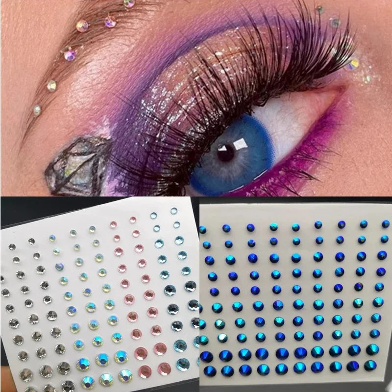 Rhinestone Face & Body Glitter Gem Stickers – Mixed Sizes Face & Body Gem Stickers PLUSH