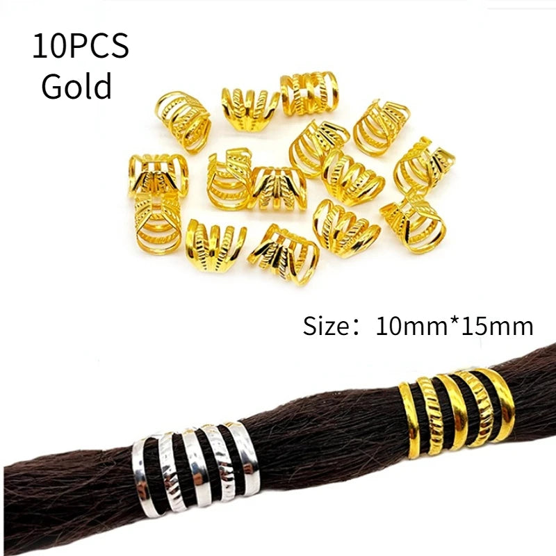 5pcs Dreadlock Beads Hair Cuffs Rings – Colorful Braid Clips Hair Braid Cuffs PLUSH 10pcs NO.20