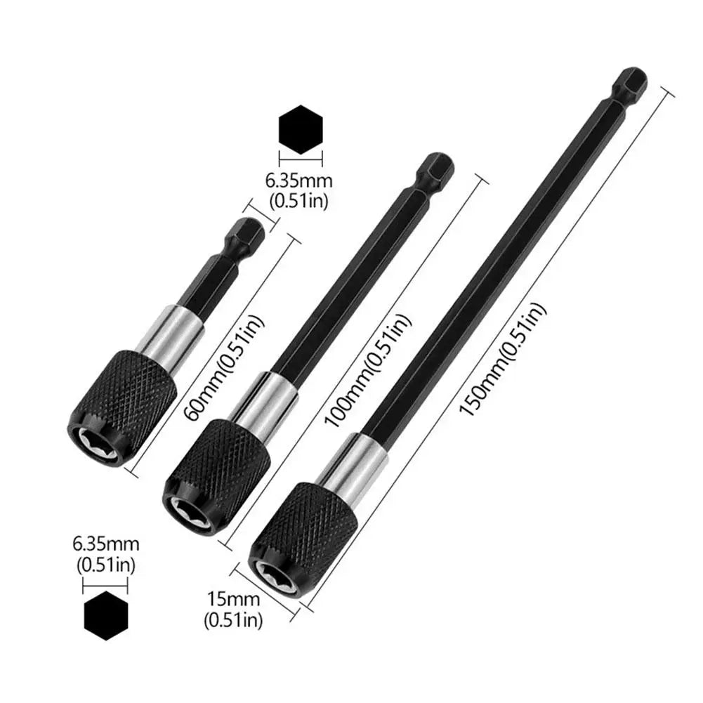6.35mm Quick Release Drill Bit Extension Rod – 3 Sizes Drill Bit Extension PLUSH