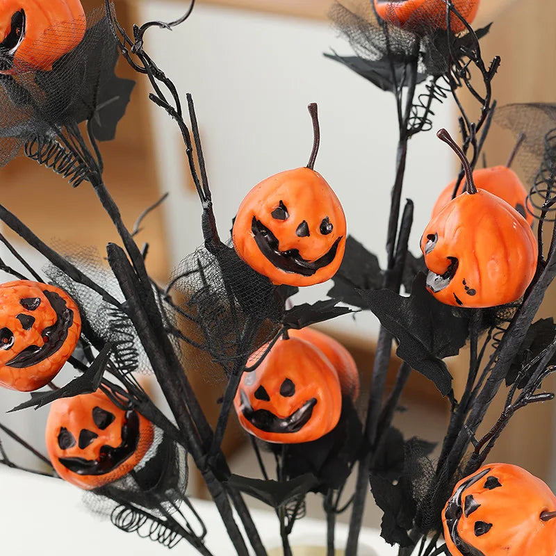 Halloween Pumpkin Vase & Trident Party Decoration Prop Set Halloween Decoration Set PLUSH