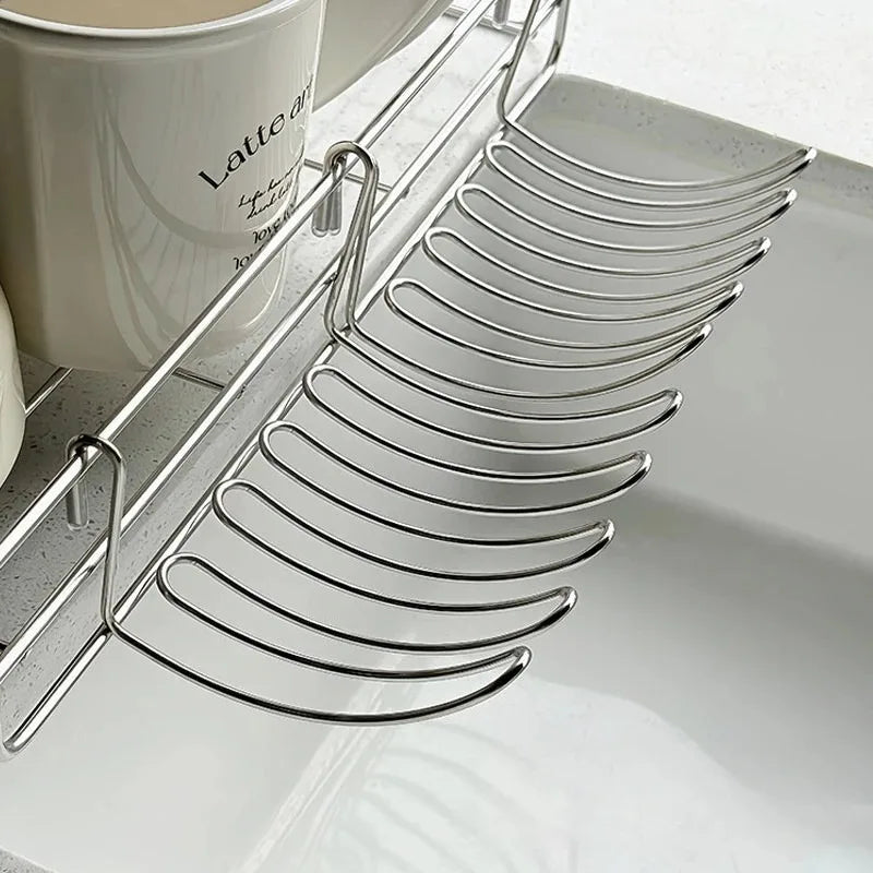 Stainless Steel Hanging Drain Basket & Expandable Storage Rack Drain Storage Basket PLUSH