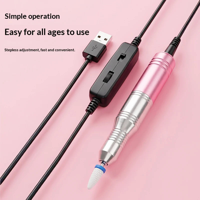 USB Electric Nail Drill & Sanding Belt – Manicure Polish Kit Electric Nail Drill PLUSH