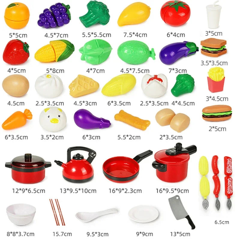 Kids Kitchen Pretend Play Toy Set – Cutting Fruit & Cooking Pretend Play Kitchen Set PLUSH