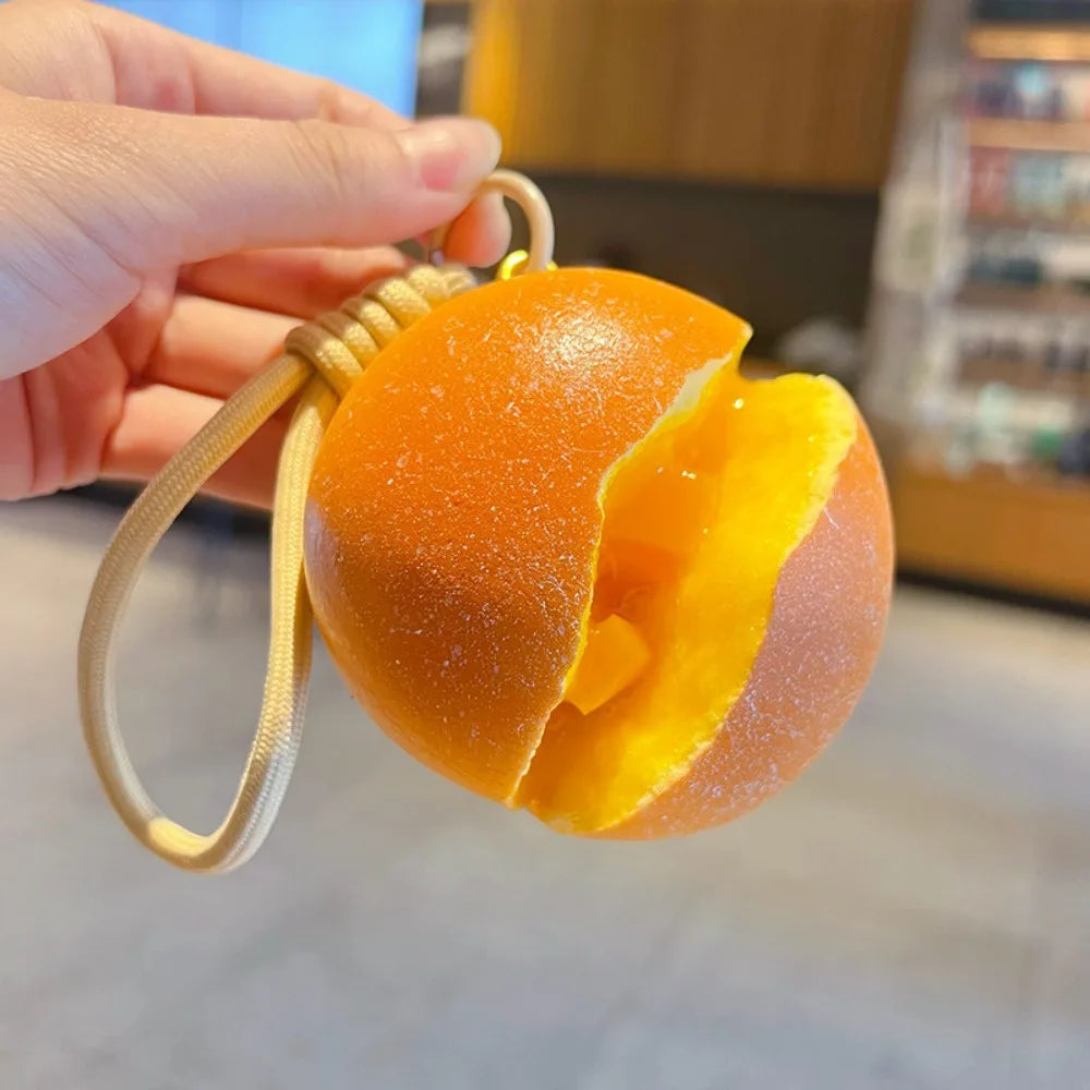 Squishy Bread Keychain Slow Rebound PU Squeeze Toy Key Ring Novelty Keychain PLUSH Mango