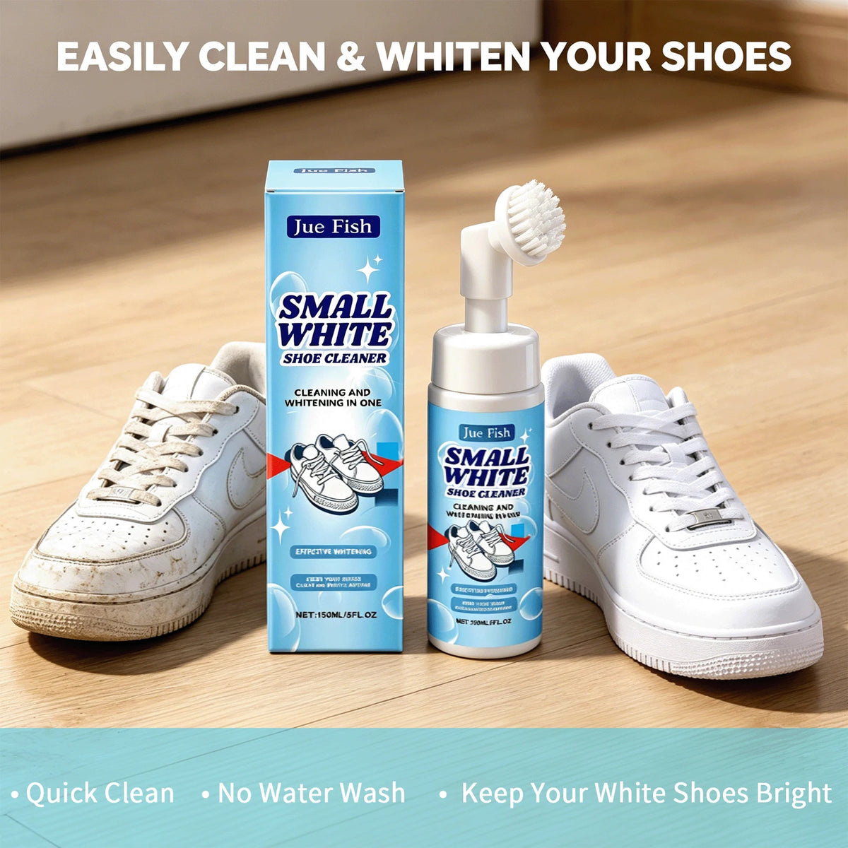 Jue-Fish No-Wash Shoe Cleaning Foam | Whitening Polish Shoe Cleaning Foam PLUSH