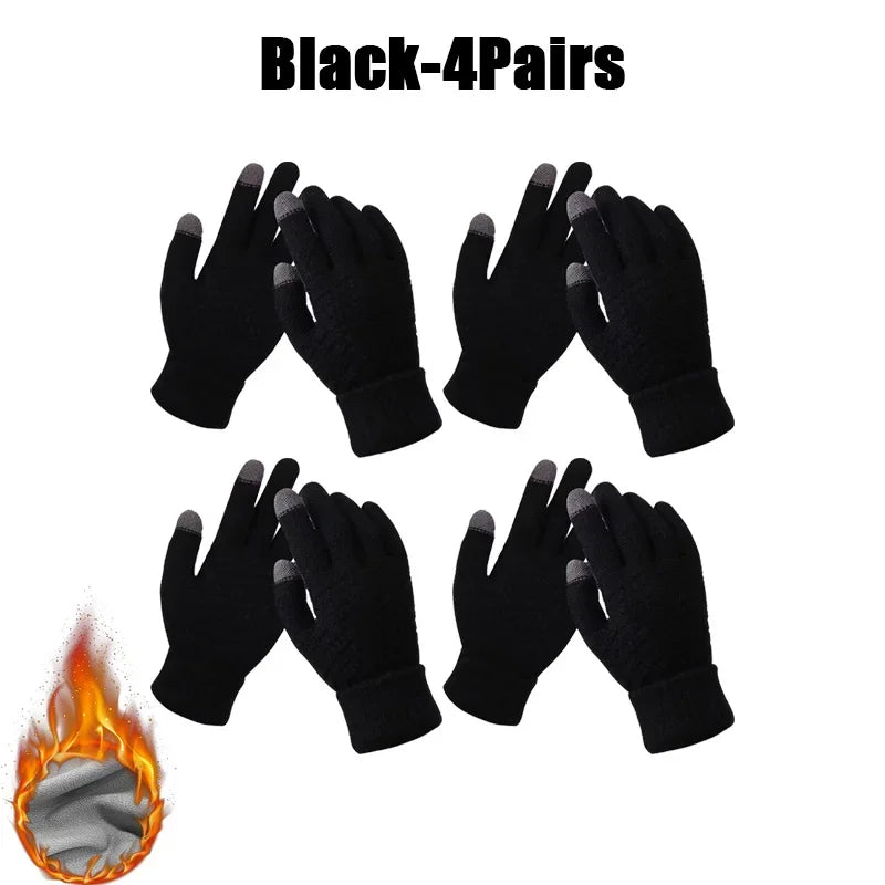 Winter Touch Screen Gloves – Warm Knit Mittens Unisex