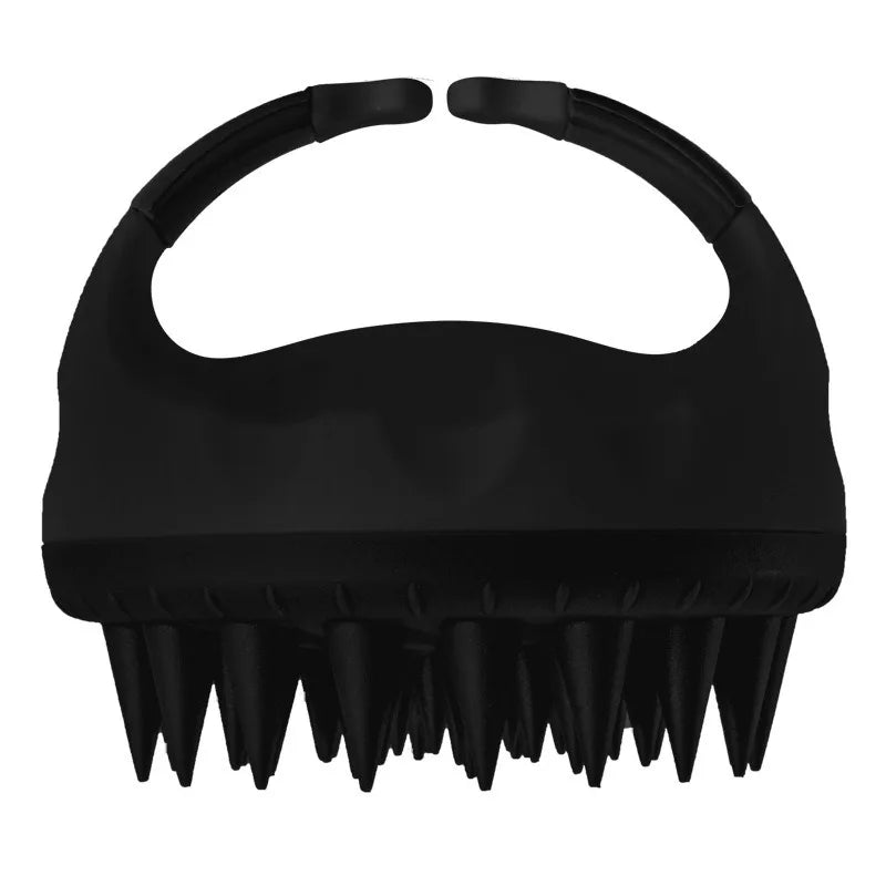 Silicone Scalp Massage Brush – Hair Washing Massager Comb Scalp Massage Brush PLUSH black