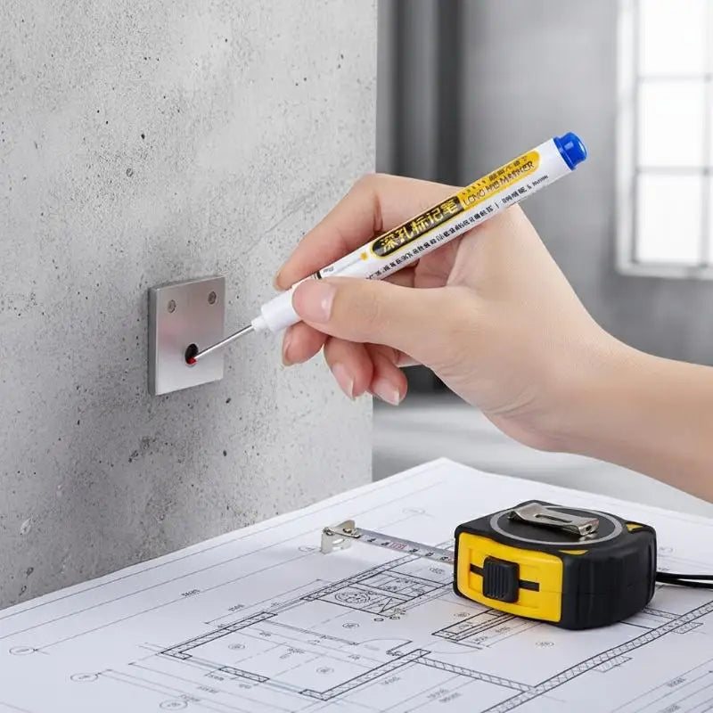 Deep Hole Marker Pens – Waterproof Long Nib Construction Pen Deep Hole Marker PLUSH