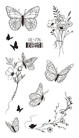 Pink Butterfly Temporary Tattoo Sticker – Waterproof Body Art