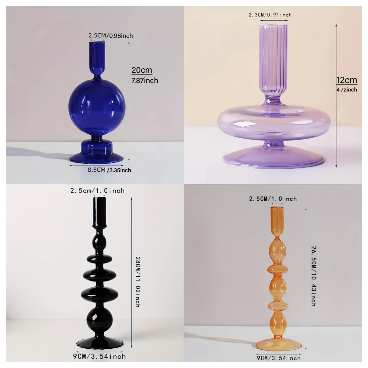 Nordic Glass Candle Holder & Vase – 2-in-1 Centerpiece Glass Candle Holder PLUSH