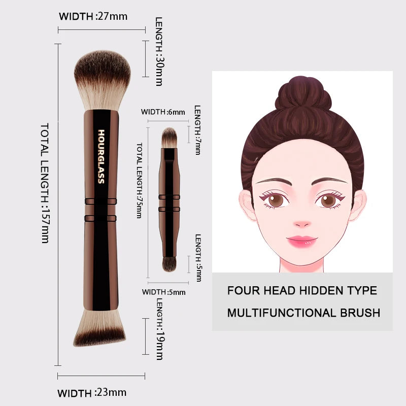 PLUSH Hourglass Multifunctional Makeup Brush – Powder & Foundation Makeup Brush PLUSH